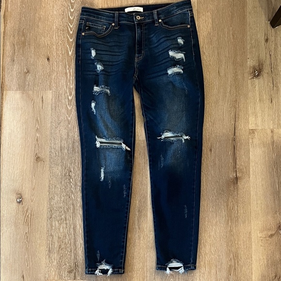 KanCan Denim - KanCan Midnight Blue Ripped Skinny Jeans